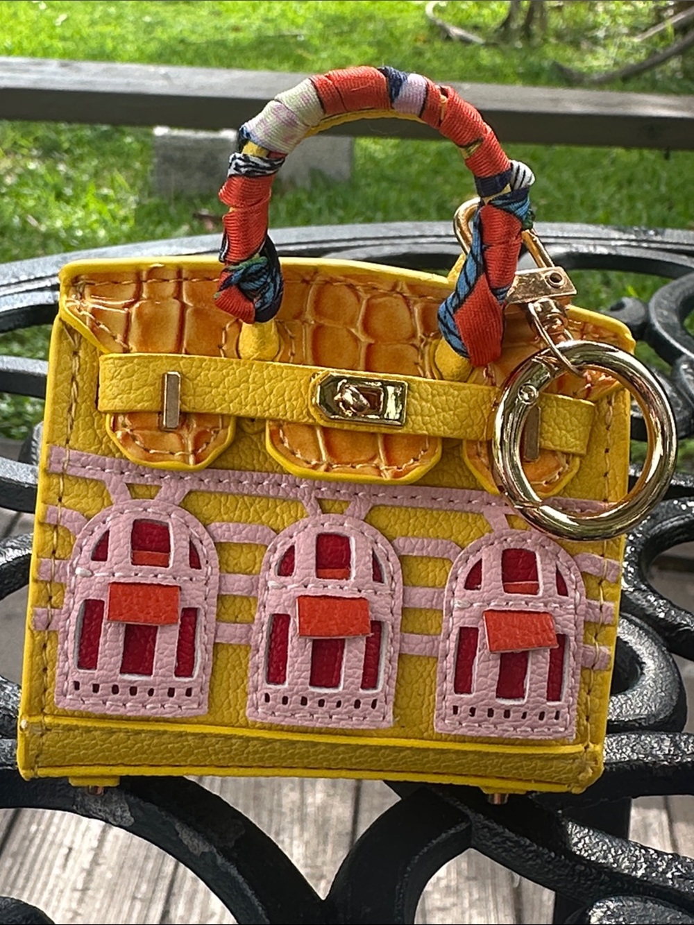 Yellow Mini Decorative Tote Keychain - Unbranded
